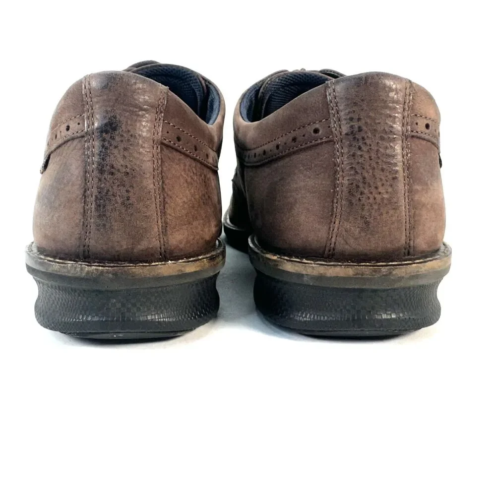 Ecco Kenton Wing Tip Oxfords Mens Sz EU 46 Brown Nubuck Leather